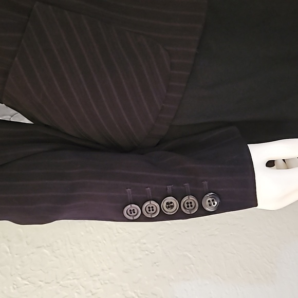 VTG JONES NEW YORK Black Trendy Pinstripe One Button Blazer - Picture 5 of 8